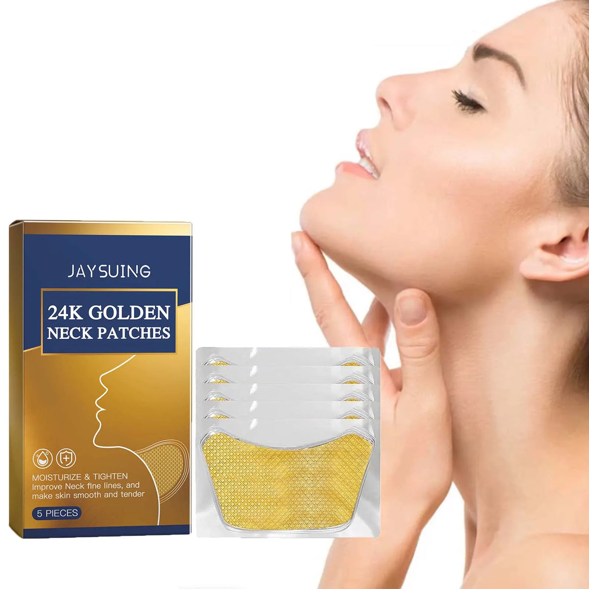 24K Gold Collagen Neck Patch | Patchs Cou Raffermissants Or et Rétinol