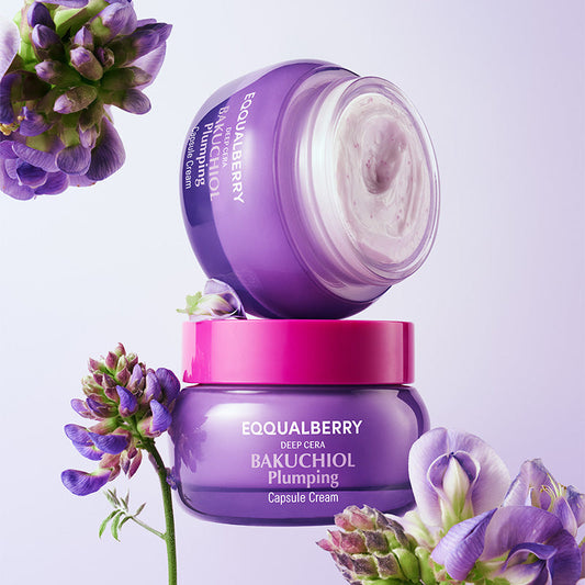 EQQUALBERRY Bakuchiol Plumping Capsule Cream – Crème visage au bakuchiol 50 ml