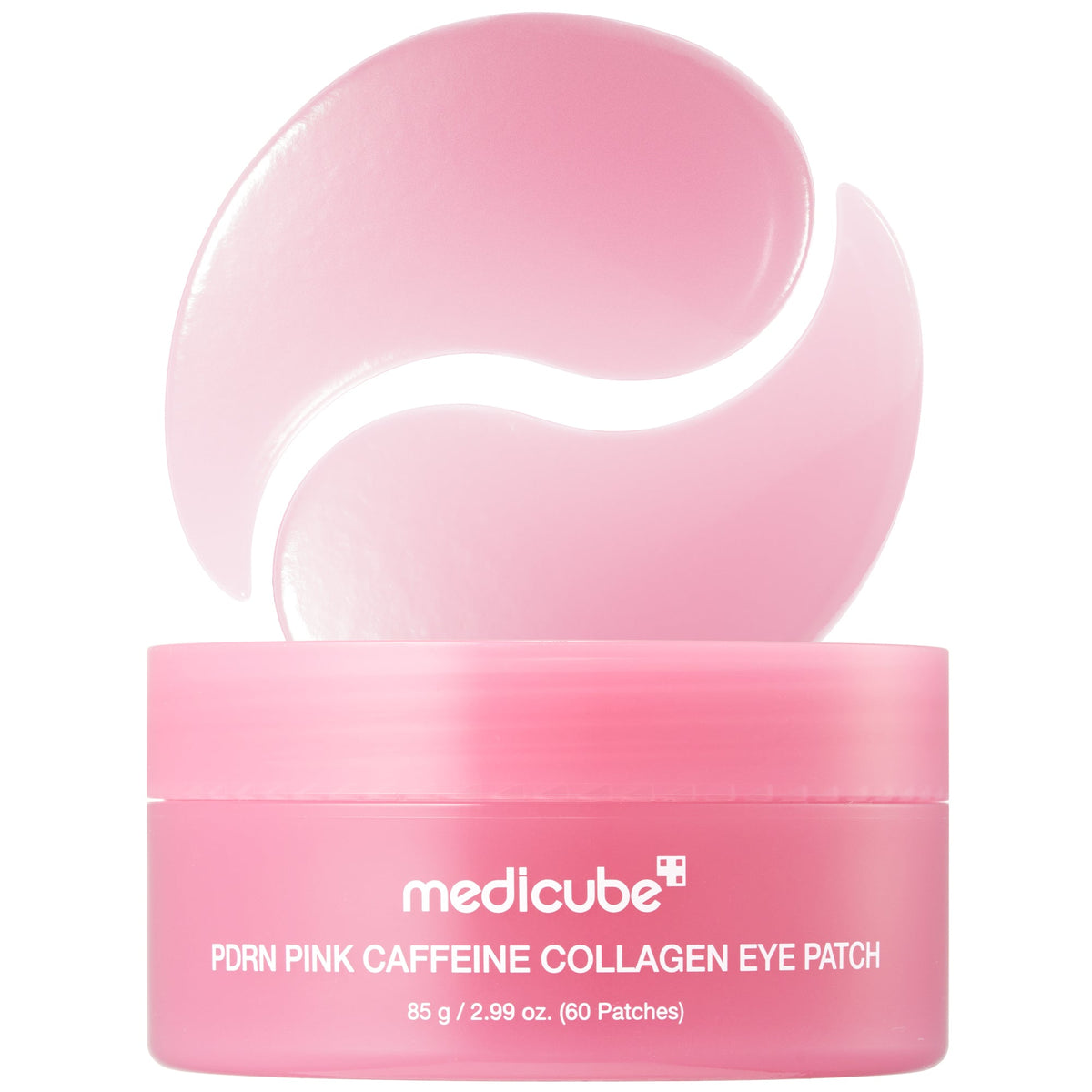 Medicube PDRN Pink Caffeine Collagen Eye Patch jar, 60 patches, 85 g