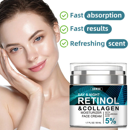 Collagen Face Cream with Retinol and Hyaluronic Acid – Anti-Aging Day &amp; Night Moisturizer