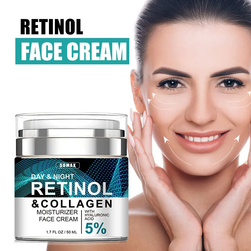 Collagen Face Cream with Retinol and Hyaluronic Acid – Anti-Aging Day &amp; Night Moisturizer