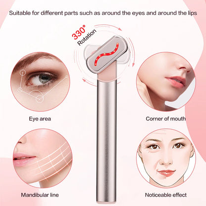 Skincare Wand EMS: Dispositivo de lifting facial y de cuello con microcorrientes y luz roja
