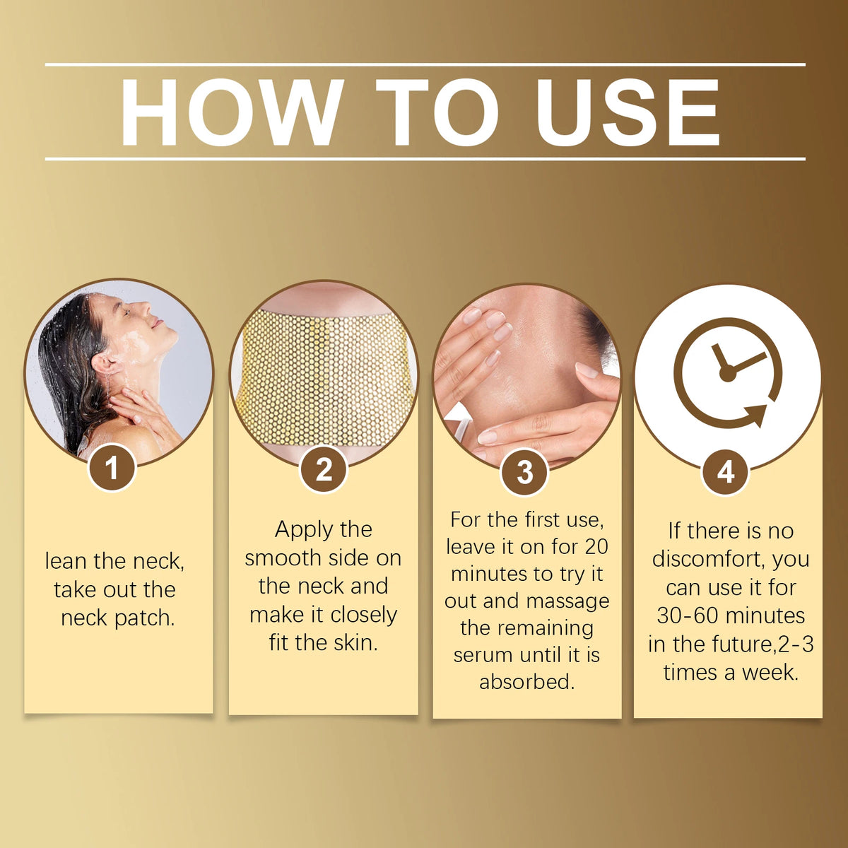 24K Gold Collagen Neck Patch | Patchs Cou Raffermissants Or et Rétinol