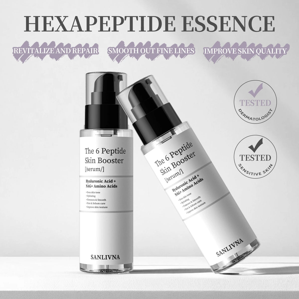 The 6 Peptide Skin Booster Serum | Anti-Wrinkle, Radiance and Hydration Serum