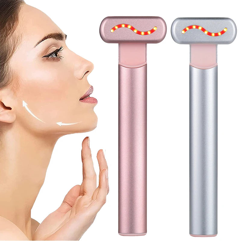 Skincare Wand EMS: Dispositivo de lifting facial y de cuello con microcorrientes y luz roja