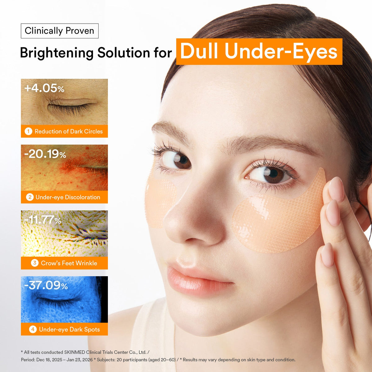Abib Glutathione Kojic Acid Eye Patch Vita Jelly – Parches de ojos luminosidad con glutatión 90 g (60 parches)