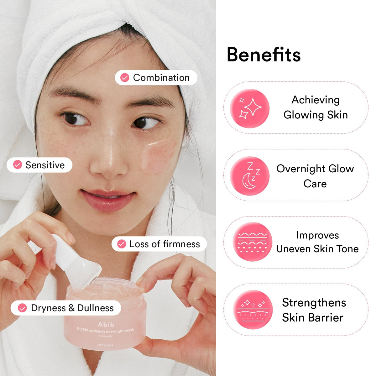 Abib PDRN Collagen Overnight Mask Firming Jelly – Mascarilla de noche PDRN y colágeno 80 ml