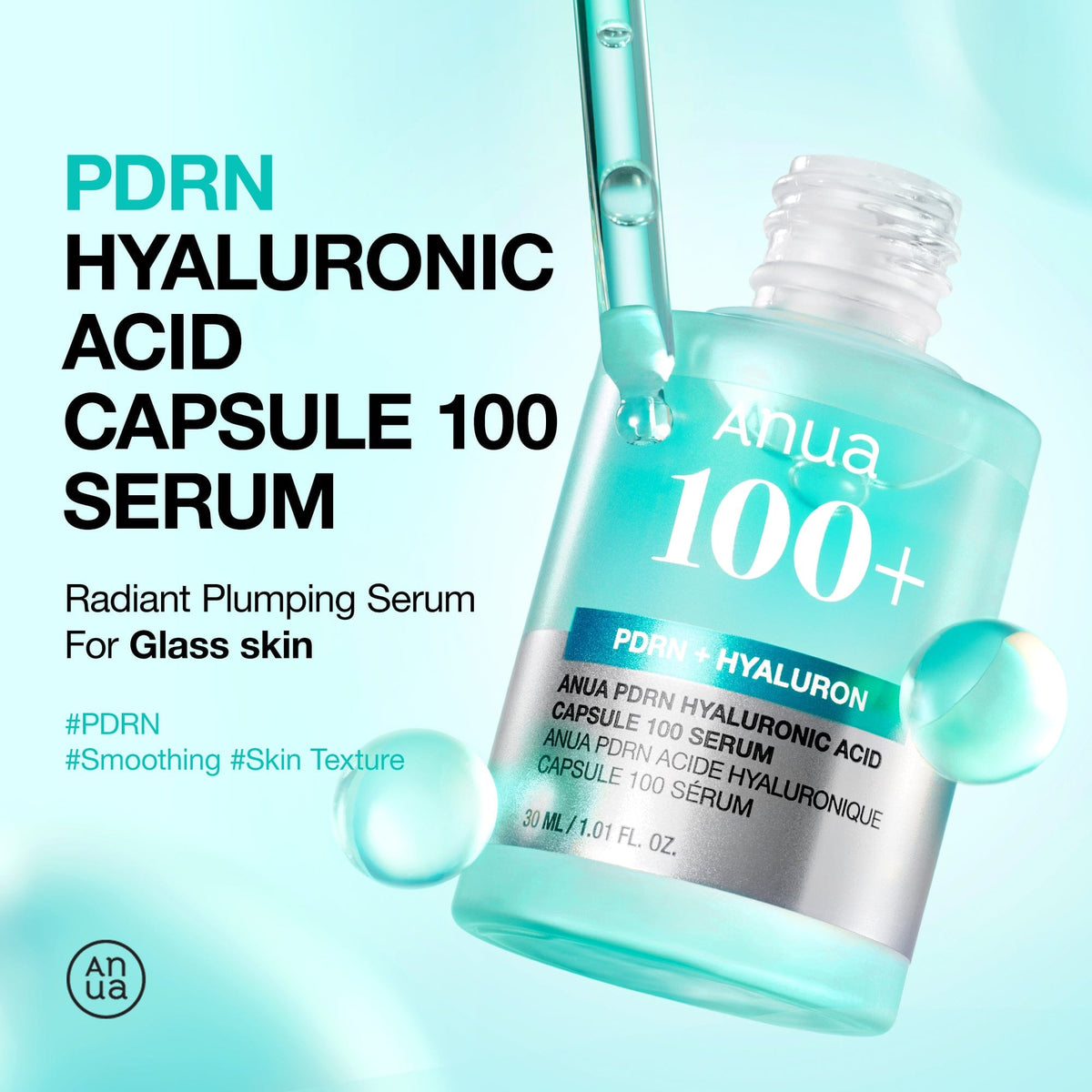 Anua PDRN Hyaluronic Acid Capsule 100 Serum – Sérum hydratant PDRN et acide hyaluronique 30 ml