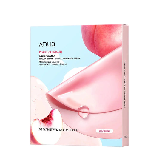 Anua Peach 70 Niacin Brightening Collagen Mask – Masques Éclat x4