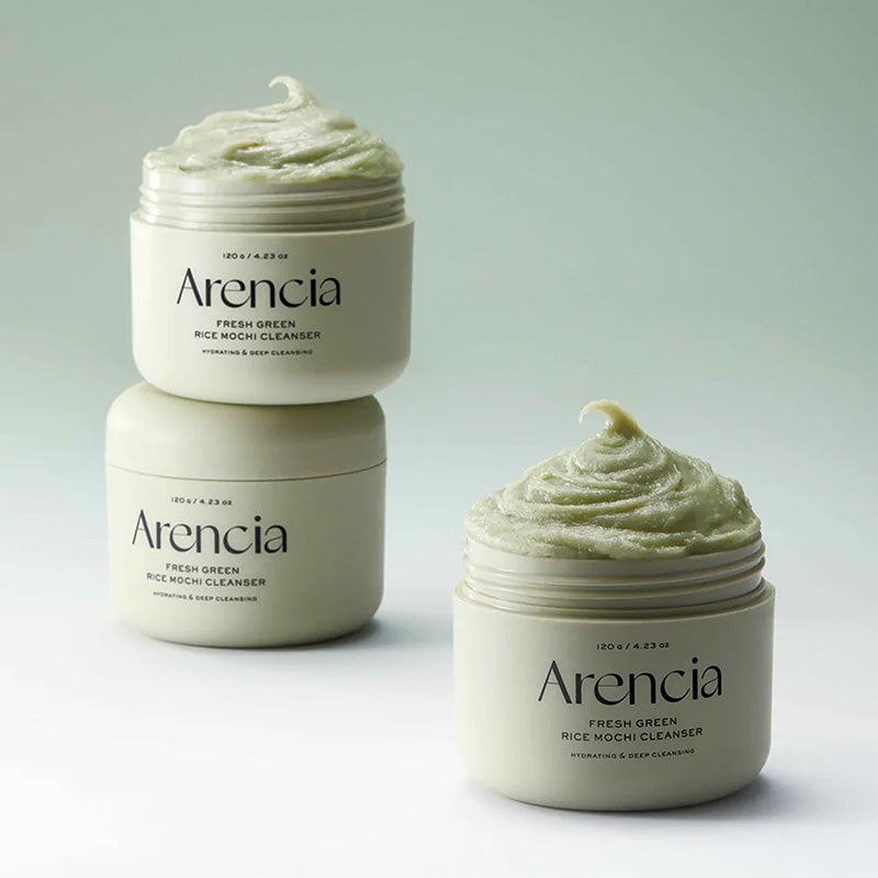 Arencia Fresh Green Rice Mochi Cleanser – Limpiador mochi de arroz y té verde 120 g