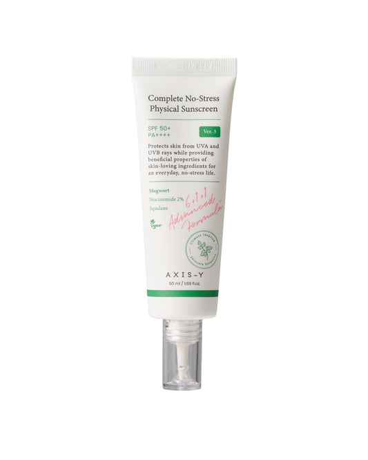 AXIS-Y Complete No-Stress Physical Sunscreen V.3 – Crème solaire minérale SPF 50+ PA++++ 50 ml