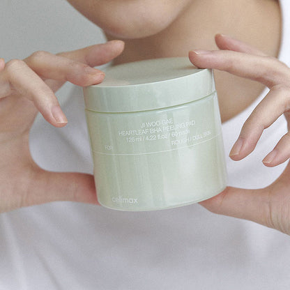 Celimax Jiwoogae Heartleaf BHA Peeling Pad – Heartleaf BHA exfoliating pads 125ml / 60pcs