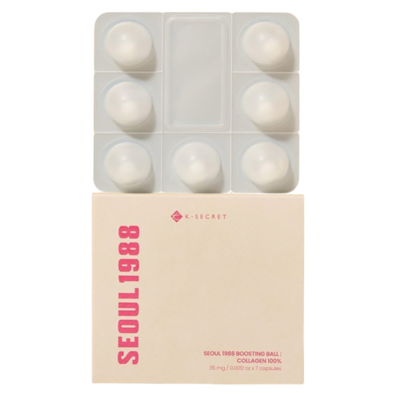KSECRET SEOUL 1988 Boosting Ball : Collagen 100% – Potenciador facial con colágeno 35 mg x 7 Capsules