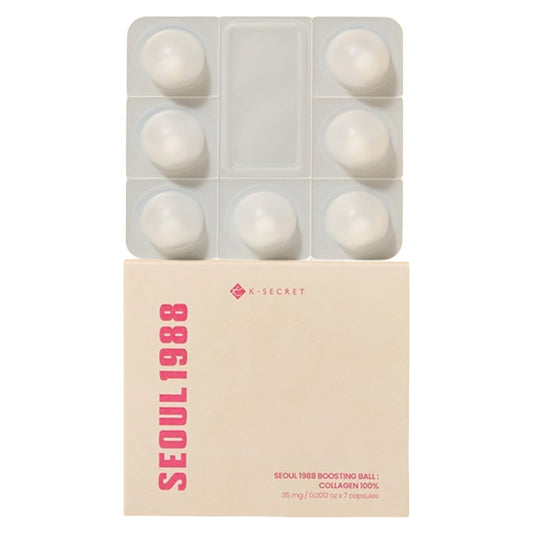 KSECRET SEOUL 1988 Boosting Ball : Collagen 100% – Booster visage au collagène 35 mg x 7 Capsules