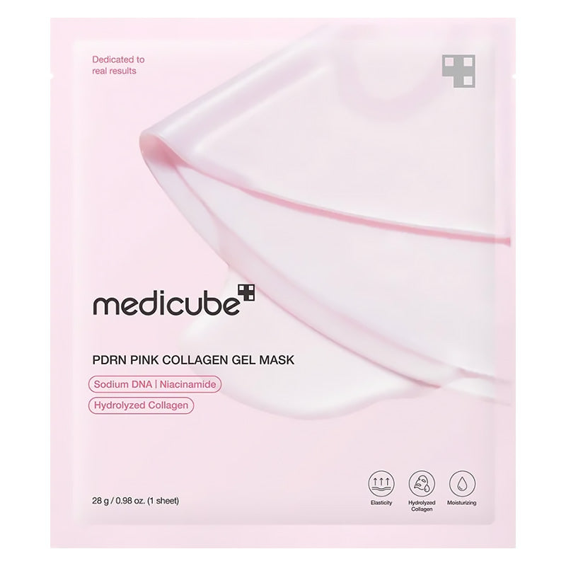 Medicube PDRN Pink Collagen Gel Mask, 4 × 28 g — présentation du produit