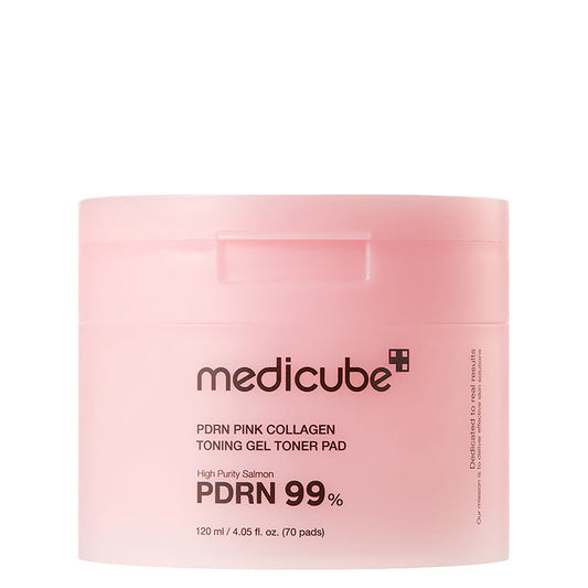 Medicube PDRN Pink Collagen Toning Gel Toner Pad — 70 pads — présentation du produit