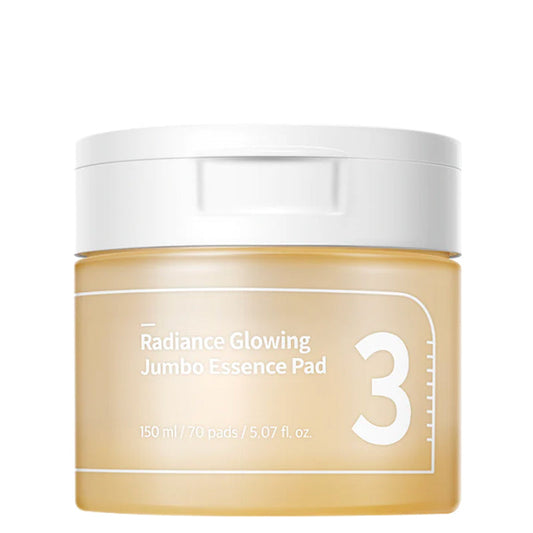 Numbuzin No.3 Radiance Glowing Jumbo Essence Pad – Pads visage éclat 70 disques / 150 ml
